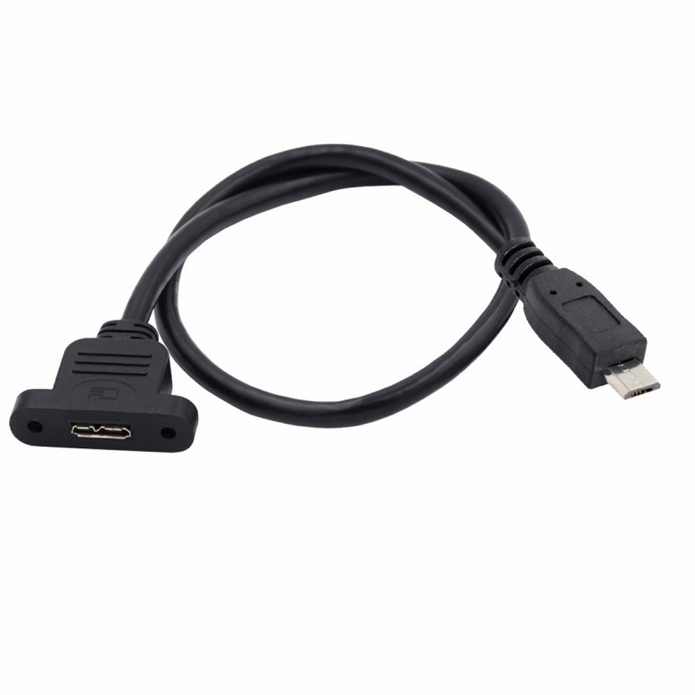 Micro USB 2.0 5Pin Male to Micro 3.0 Type-B Female Screw Mount Type Extension Cable 480Mbps U3-012-MM