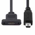 Mini USB 2.0 5Pin Male to Micro 3.0 Type-B Female Screw Mount Type Extension Cable 480Mbps U3-012-MN
