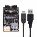 Type-E or 19/20Pin Header to USB 3.0 19/20Pin Dual Ports Female PCBA Type Adapter Splitter HUB 5Gbps U3-084-AF+UC-117