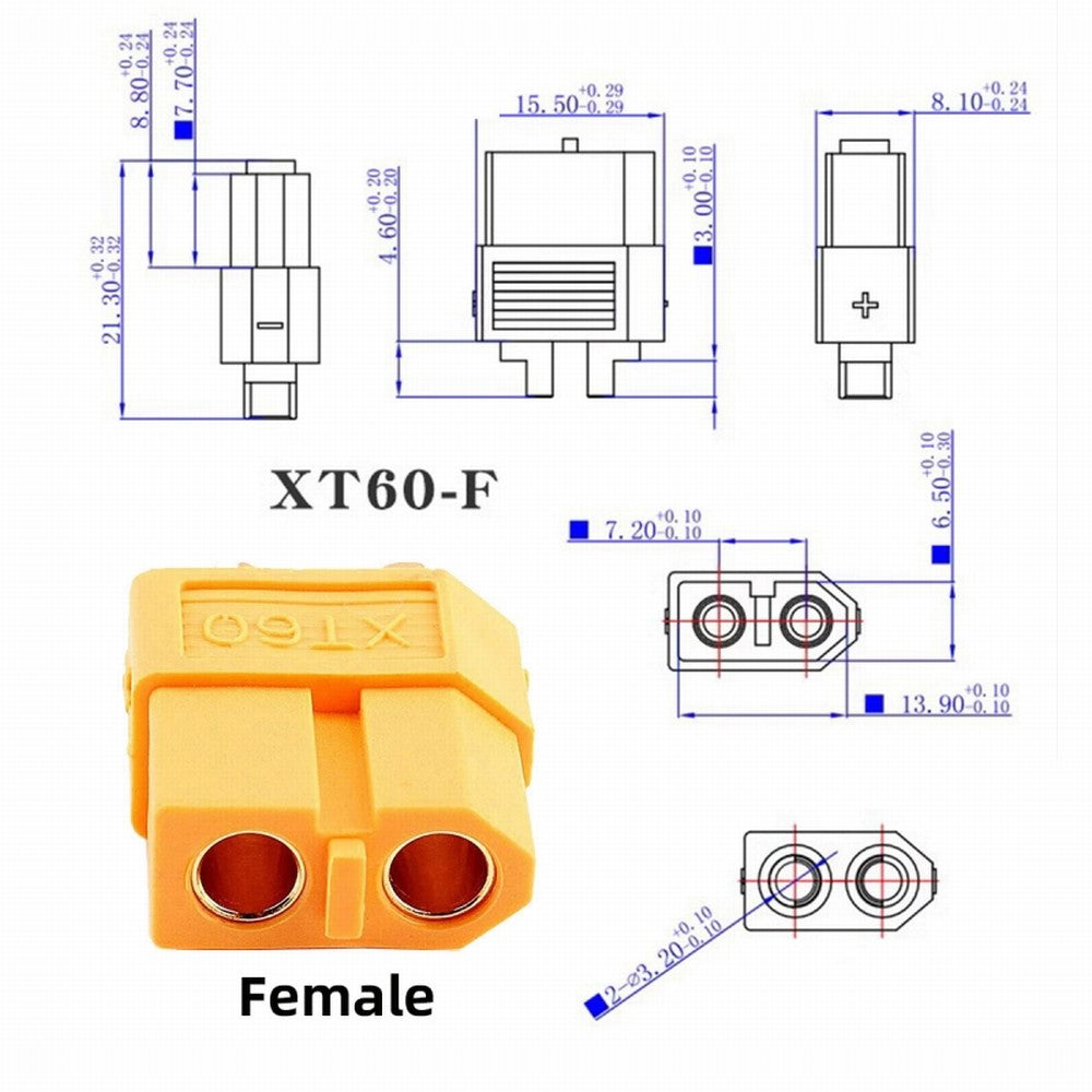 XT60 Male to Female 12AWG Extension Cable Connector for RC Battery Portable Power Station Solar Panel PW-052-MF