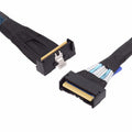 PCI-E 5.0 Mini Cool Edge IO MCIO Angled PCI-E 8i 74Pin Male to MCIO 74Pin Male Extender Cable 35cm SF-063-UP