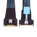 PCI-E 5.0 Mini Cool Edge IO MCIO PCI-E 8i 74Pin Male to Slimline SFF-8654 SAS 4.0 74Pin Male Extender Cable 50cm SF-075-BK