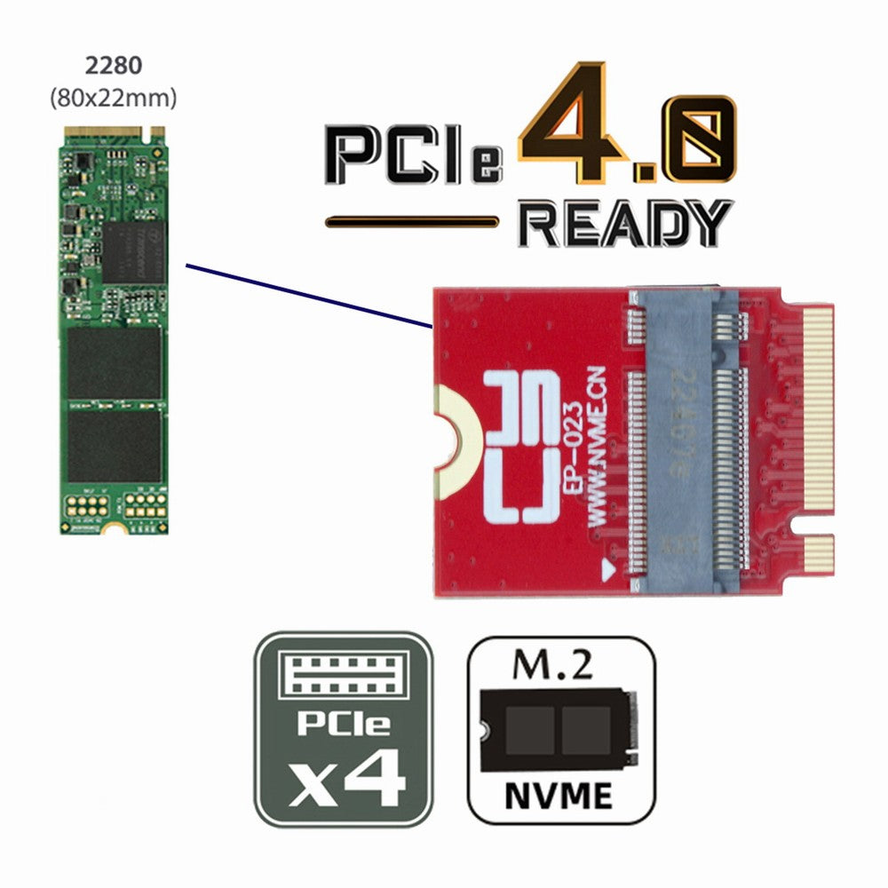 NVME M-Key 22x30mm to 22x80mm NGFF Extension SSD Upgrade Adapter Compatible with ROG Flow X13 Gamings Laptop EP-023