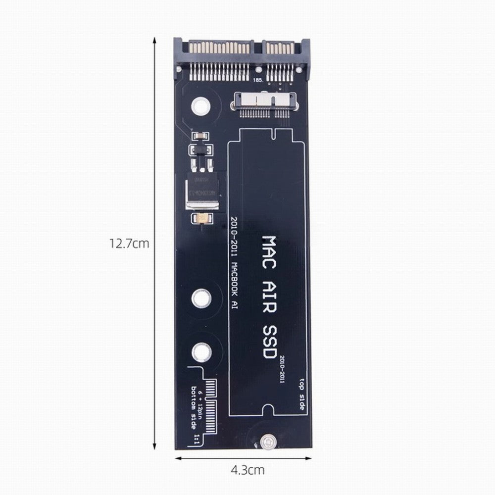 PCBA 12+6pin SSD HDD to SATA 22Pin Hard Disk Cartridge Drive for Apple 2010 2011 Macbook Air A1369 A1370 SSD SA-071
