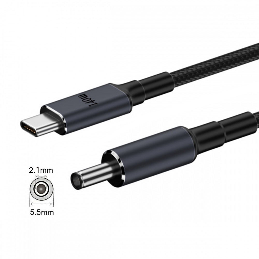 Type C USB-C Input to 20V DC 5.5*2.1mm Output Power 100W 135W 140W 65W PD Charge Cable for Laptop UC-065-5521MM