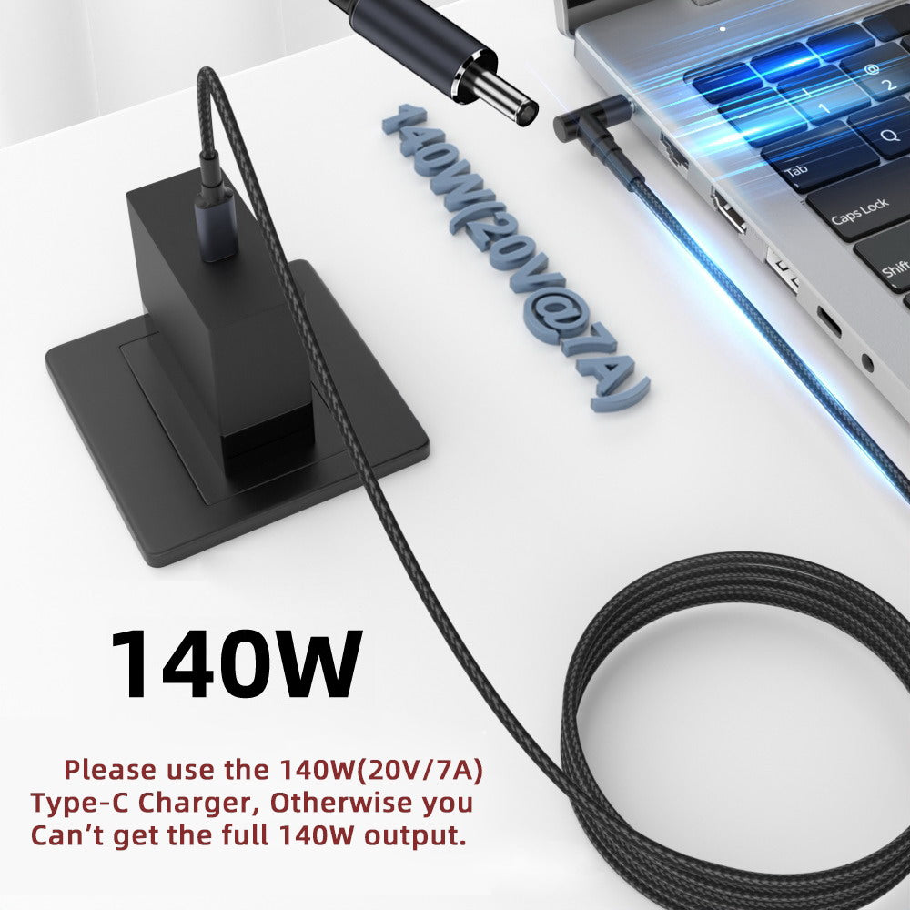 Type C USB-C Input to 20V DC 5.5*2.1mm Output Power 100W 135W 140W 65W PD Charge Cable for Laptop UC-065-5521MM
