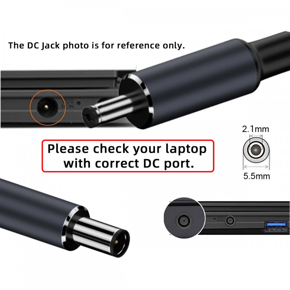 Type C USB-C Input to 20V DC 5.5*2.1mm Output Power 100W 135W 140W 65W PD Charge Cable for Laptop UC-065-5521MM