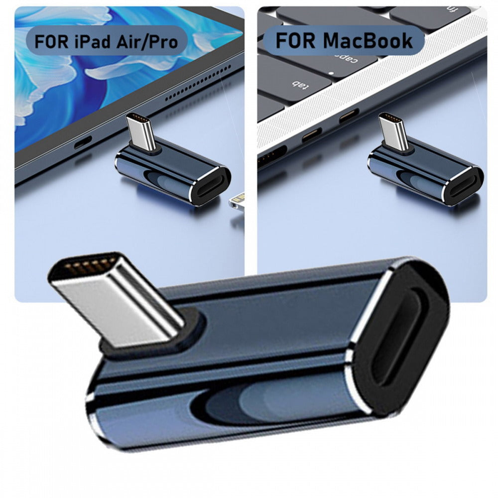 USB-C Type C Male to 8P Female 27W Power 480Mbps Data Adapter Low Profile Angled Compatible with iPhone 15 & Android & Tablet U2-058-LT016