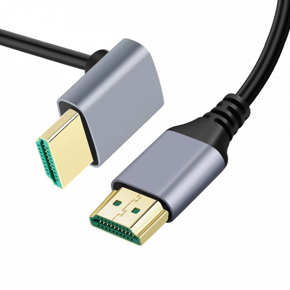 HDMI 2.1 Ultra Thin HDTV Cable 8K 4K Hyper Super Flexible Slim Cord Down Angled 90 Degree Type-A Male to Male for Computer HDTV CC-HD-028-DN