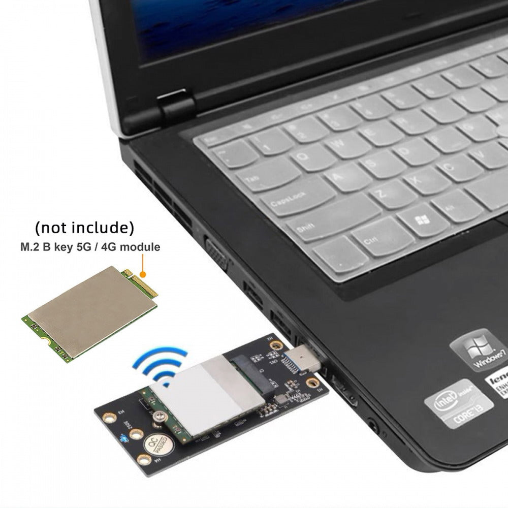 NGFF M.2 Key-B WWAN to USB 3.0 Adapter Riser Card w SIM Slot For 3G/4G/5G LTE Wireless Module Modem Card EP-026