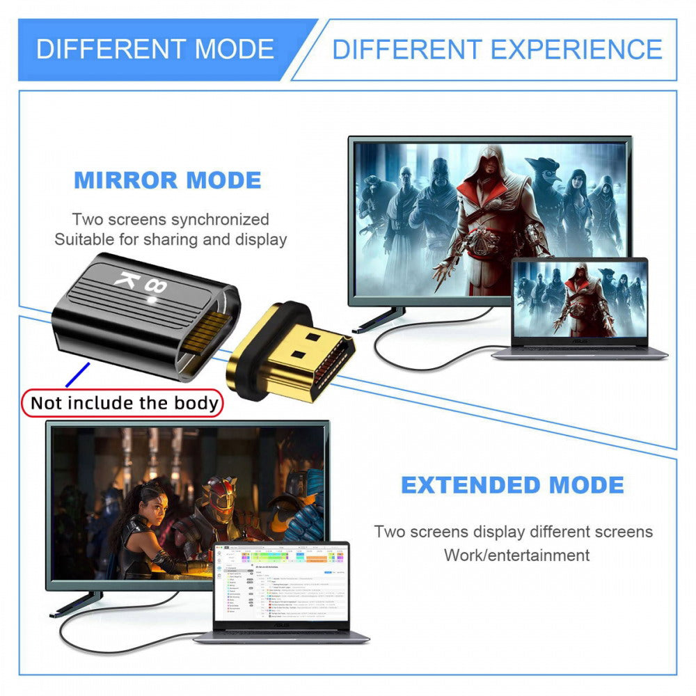 Magnetic Separate Connector 8K Type-A HDMI 2.1 Male Straight 19Pin Contacts Video Adapter for Laptop HDTV HD-042-AM
