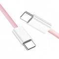 USB-C Type C Male to Male PD 27W 65W Power 480Mbps Data Cable Pink Sleeve for Phone & Tablet & Laptop UC-072-PL
