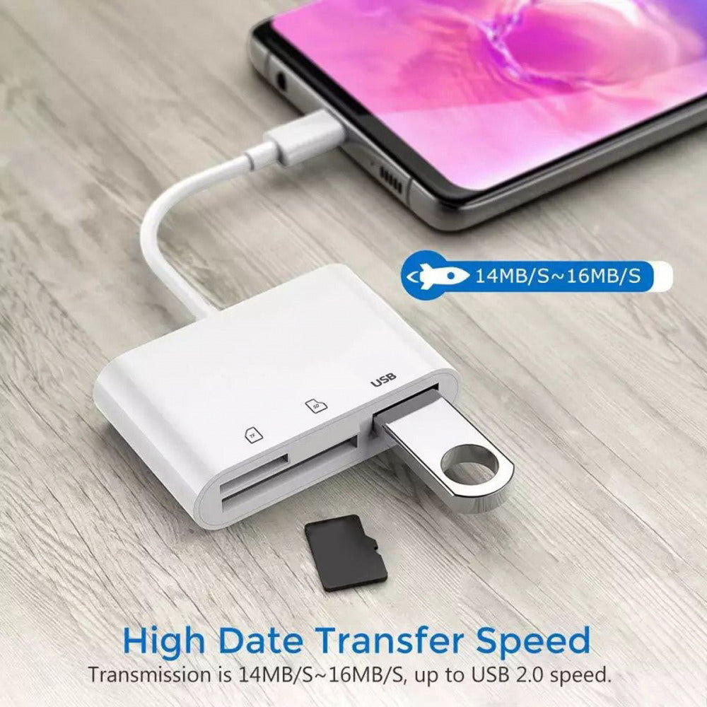 USB 2.0 Type C USB-C to TF Micro SD SDXC USB Female Card Reader Adapter Compatible with Macbook Laptop Tablet Phone UC-155-SD003