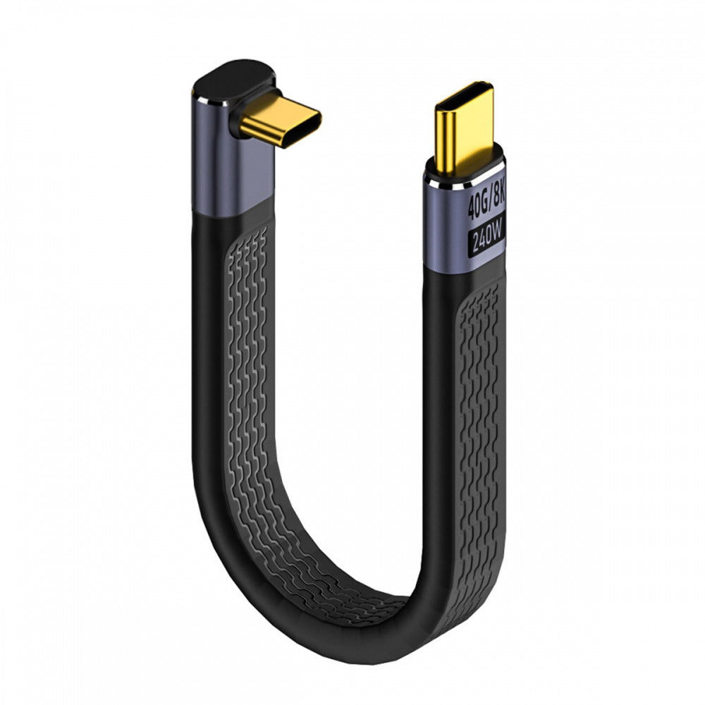 Up Angled 240W Type-C USB-C Male to Male USB4 40Gbps 100W 8K Flat Slim FPC Data Cable for Laptop Phone 13cm UC-002-0.13U