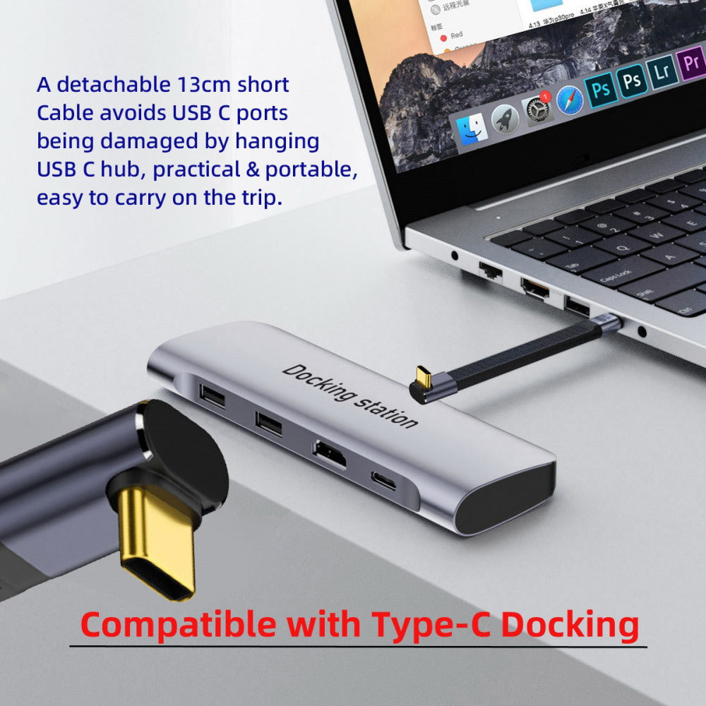 Up Angled 240W Type-C USB-C Male to Male USB4 40Gbps 100W 8K Flat Slim FPC Data Cable for Laptop Phone 13cm UC-002-0.13U