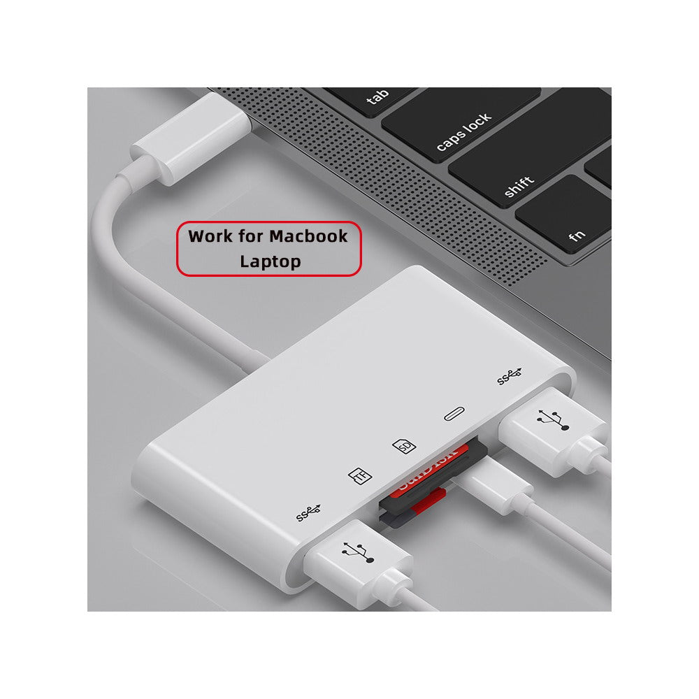 USB 2.0 Type C USB-C to TF Micro SD SDXC Dual USB3.0 Female Card Reader PD 27W Adapter for Laptop Tablet Phone UC-155-SD005