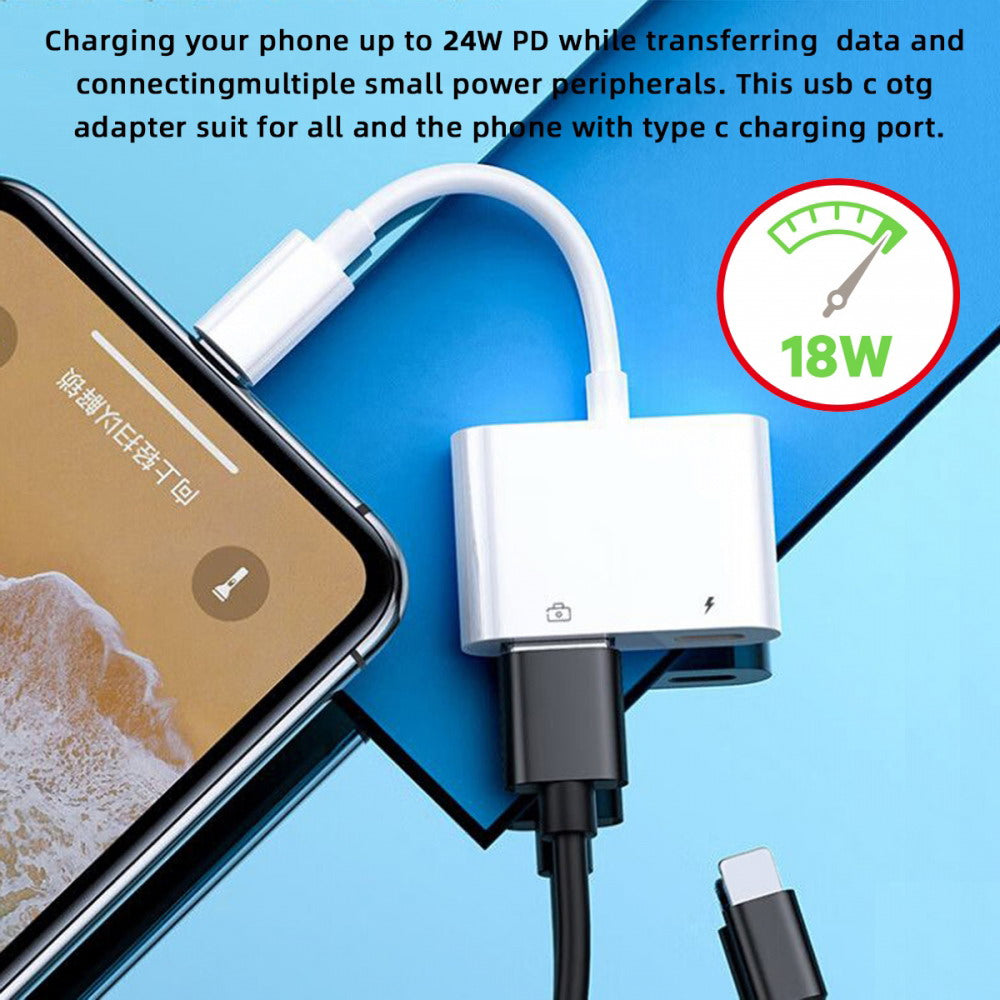 Type C USB-C to Standard Type-A USB3.0 Female with PD Power Charge Adapter Compatible with Macbook Laptop Tablet Phone UC-155-TC002