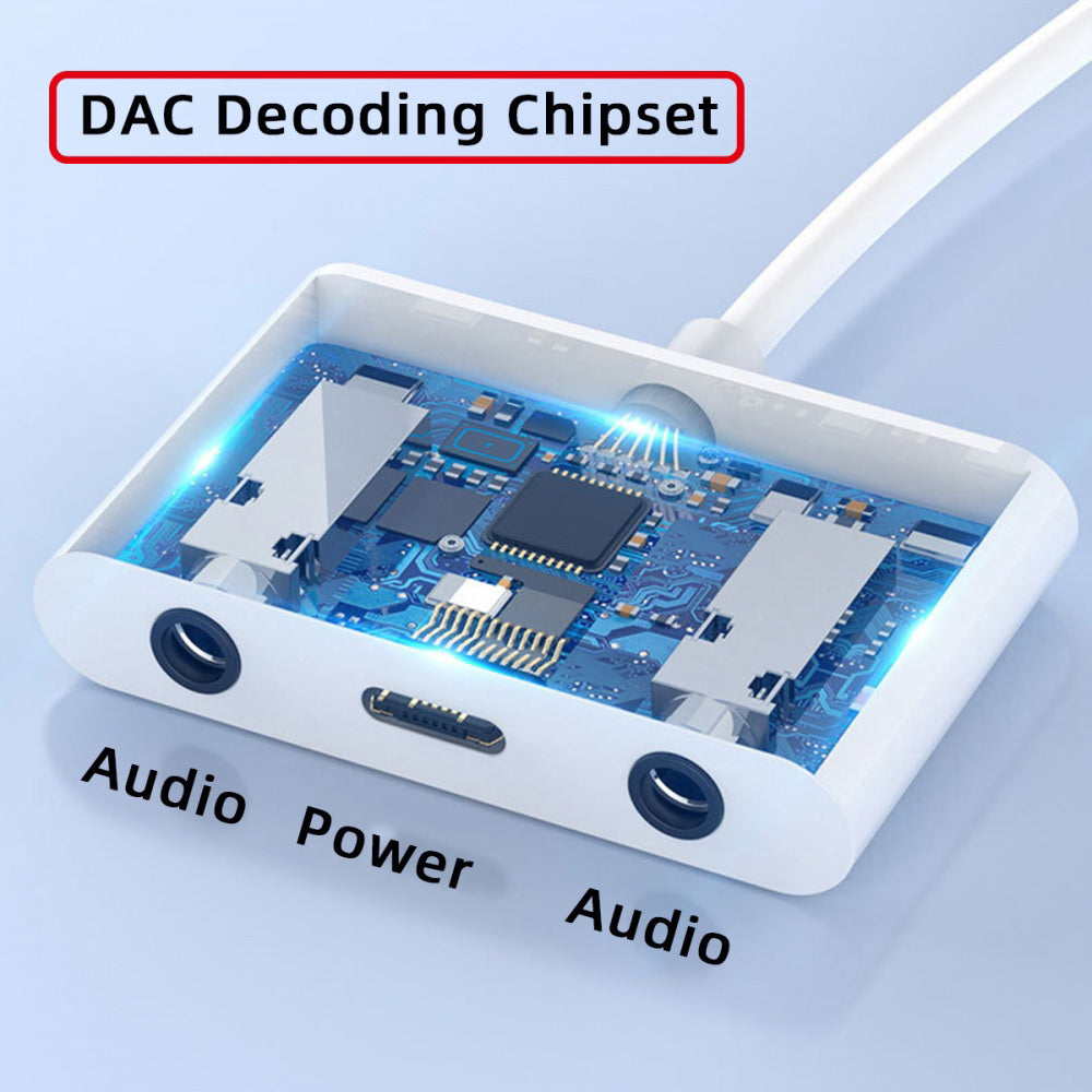 Type C USB-C to Dual 3.5mm Audio AUX & MIC Sound Card with PD Power Charge Adapter Compatible with Laptop Tablet Phone UC-155-TC005