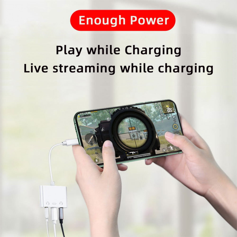 Type C USB-C to Dual 3.5mm Audio AUX & MIC Sound Card with PD Power Charge Adapter Compatible with Laptop Tablet Phone UC-155-TC005