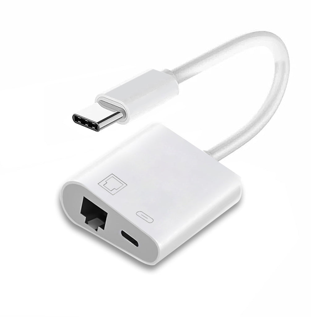 Type C USB-C to 100Mbps Networking RJ45 with PD Power Charge Adapter Compatible with Laptop Tablet Phone UC-155-TC006