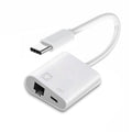 Type C USB-C to 100Mbps Networking RJ45 with PD Power Charge Adapter Compatible with Laptop Tablet Phone UC-155-TC006