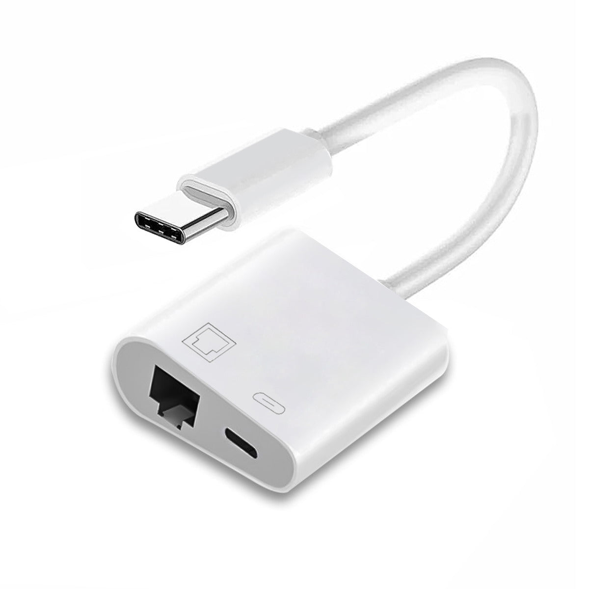 Type C USB-C to 100Mbps Networking RJ45 with PD Power Charge Adapter Compatible with Laptop Tablet Phone UC-155-TC006