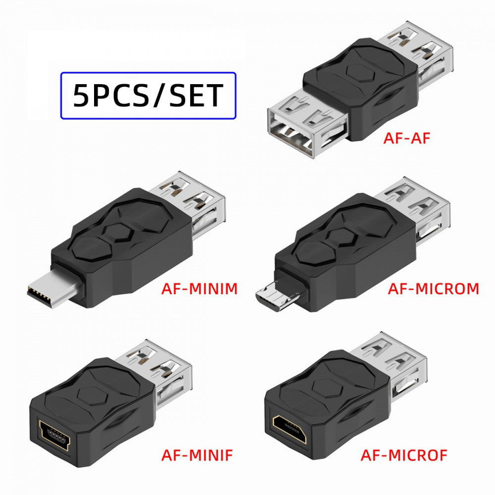 5pcs/lot Micro USB 2.0 OTG Mini USB 5Pin Type-A Male to Female Data Charge Adapter U2-006-AF