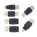 6pcs/lot Type-A Micro USB 2.0 Mini USB 5Pin Male to Female Extension Data Power Adapter U2-006-AM