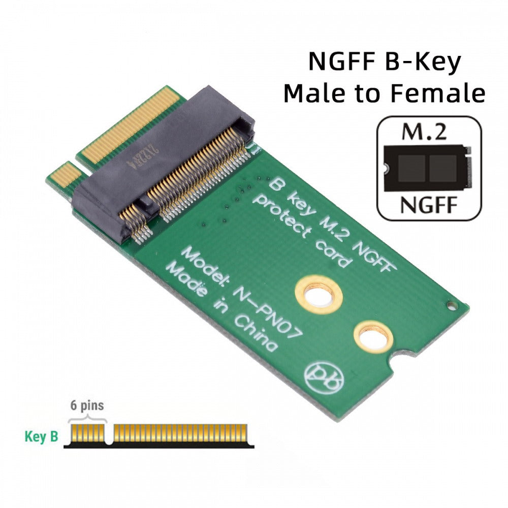 NGFF B-Key 22x30mm to 22x42mm Male to Female Extension Adapter for 2230 SSD LTE Card SA-068-BKEY
