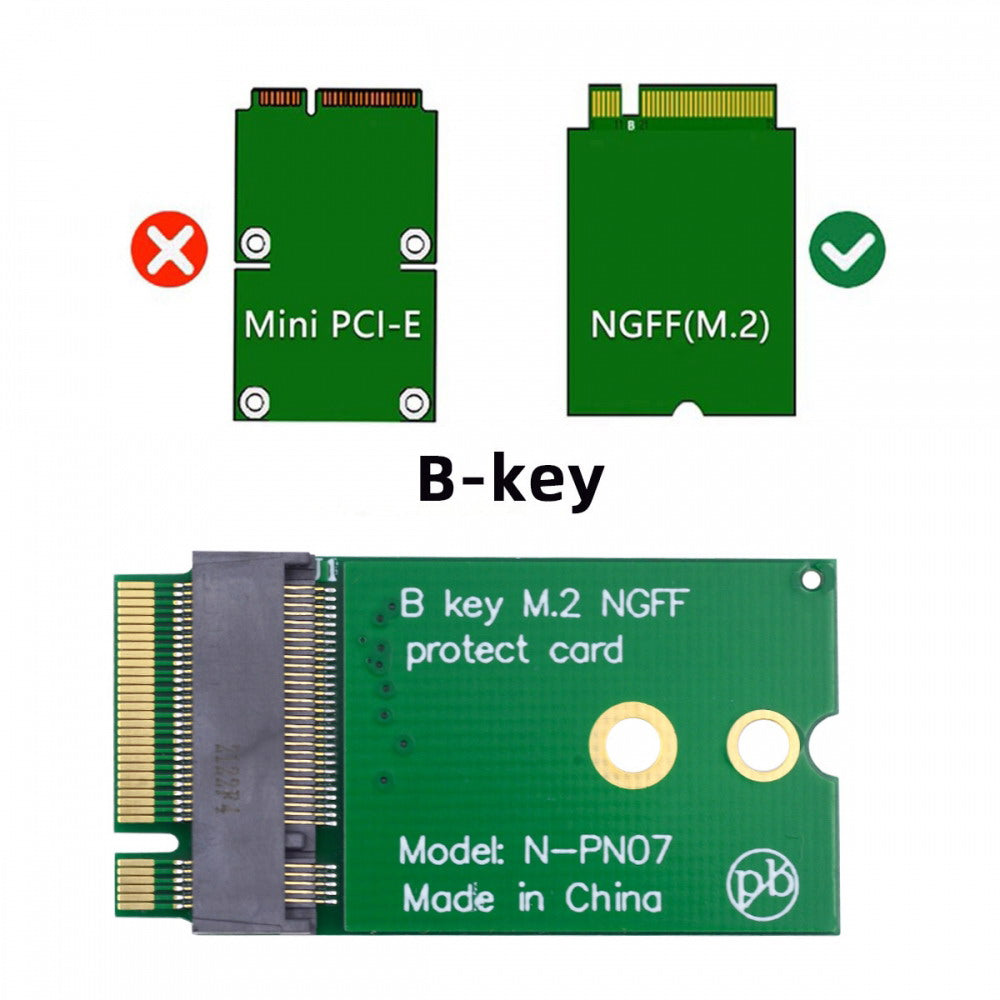 NGFF B-Key 22x30mm to 22x42mm Male to Female Extension Adapter for 2230 SSD LTE Card SA-068-BKEY