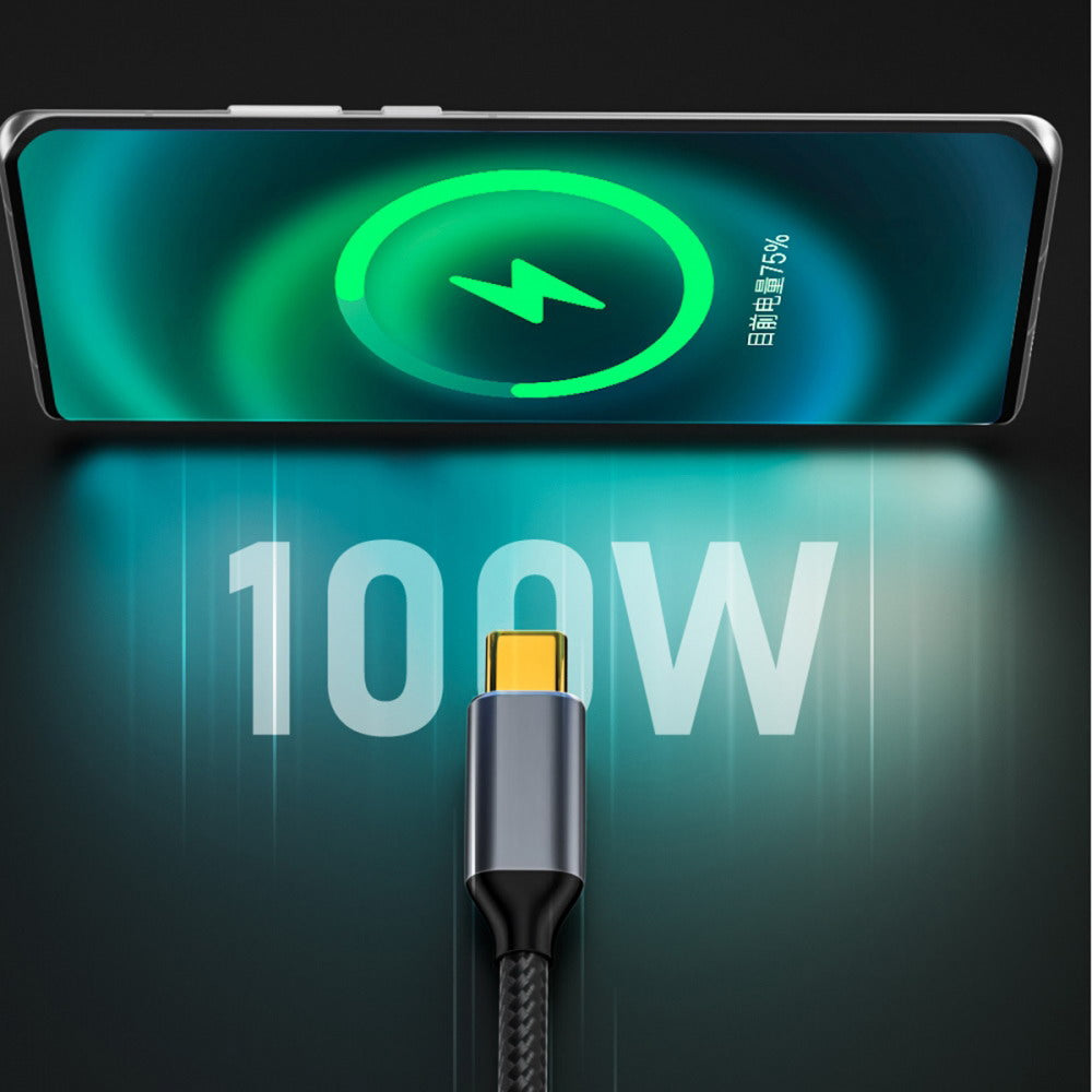 90 Degree Low Profile Angled Type-C USB-C Male to Male USB3.1 10Gbps 100W Data Cable for Laptop Phone UC-064-LP