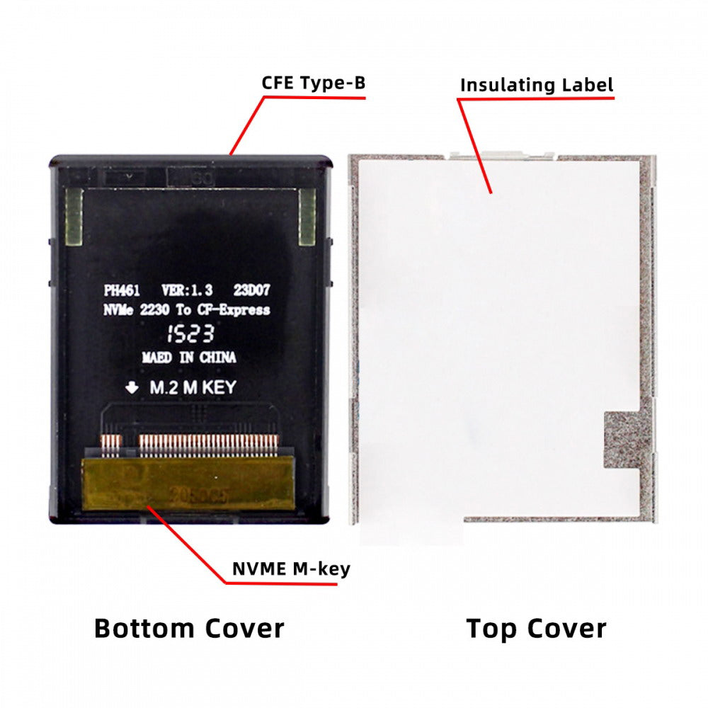 CFexpress Type-B to NVME 2230 Memory Card Kit Case CFE CFB NGFF M-key Adapter Compatible with XS Camera 8K RAW PCIe Expansion SA-046-CFB