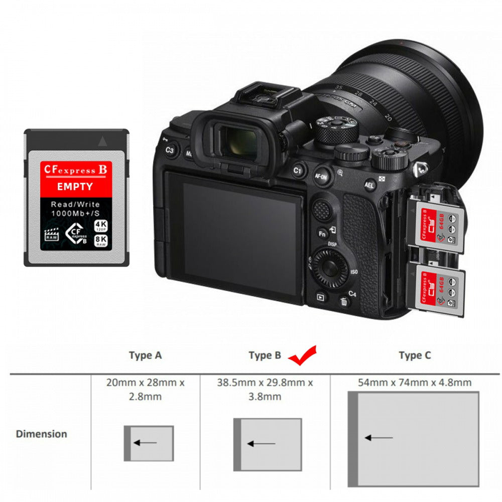 CFexpress Type-B to NVME 2230 Memory Card Kit Case CFE CFB NGFF M-key Adapter Compatible with XS Camera 8K RAW PCIe Expansion SA-046-CFB