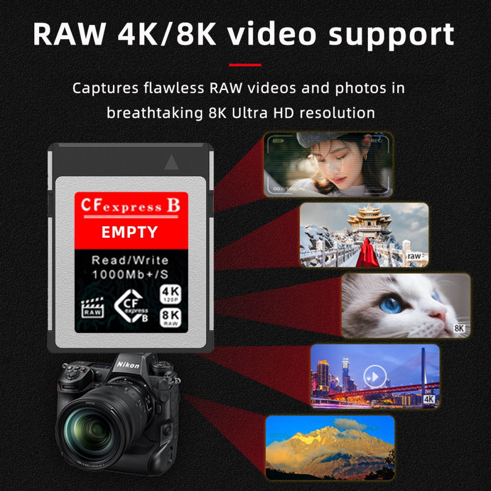CFexpress Type-B to NVME 2230 Memory Card Kit Case CFE CFB NGFF M-key Adapter Compatible with XS Camera 8K RAW PCIe Expansion SA-046-CFB