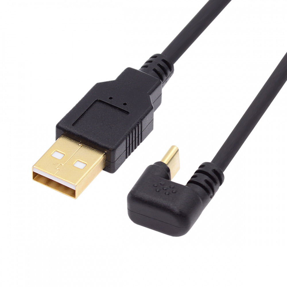 USB2.0 Type-A to Type C USB-C Male to Male Power Data Cable 480Mbps USB-C Opposite U Shape Back Angled UC-023-OS