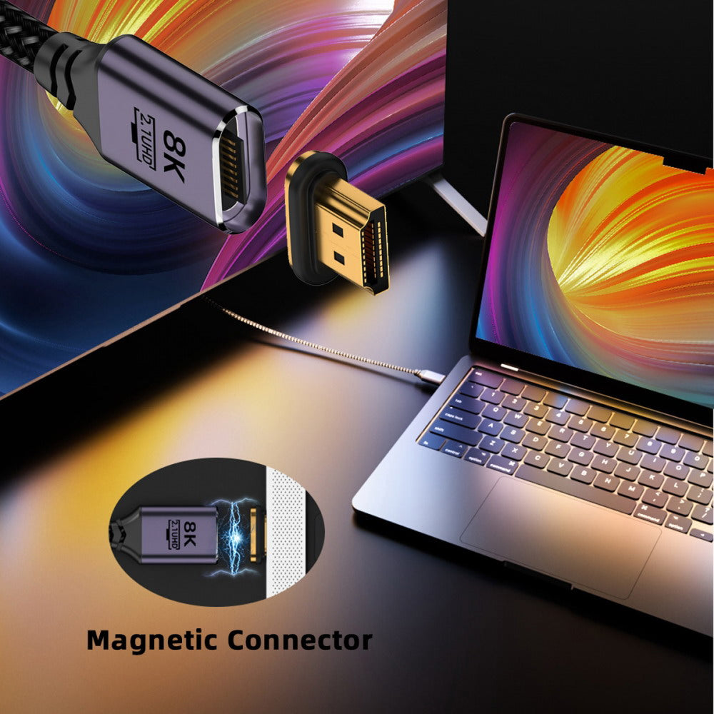 Magnetic Connector 8K Type-A HDMI 2.1 Male to Straight Male Video Cable for Laptop HDTV HD-043