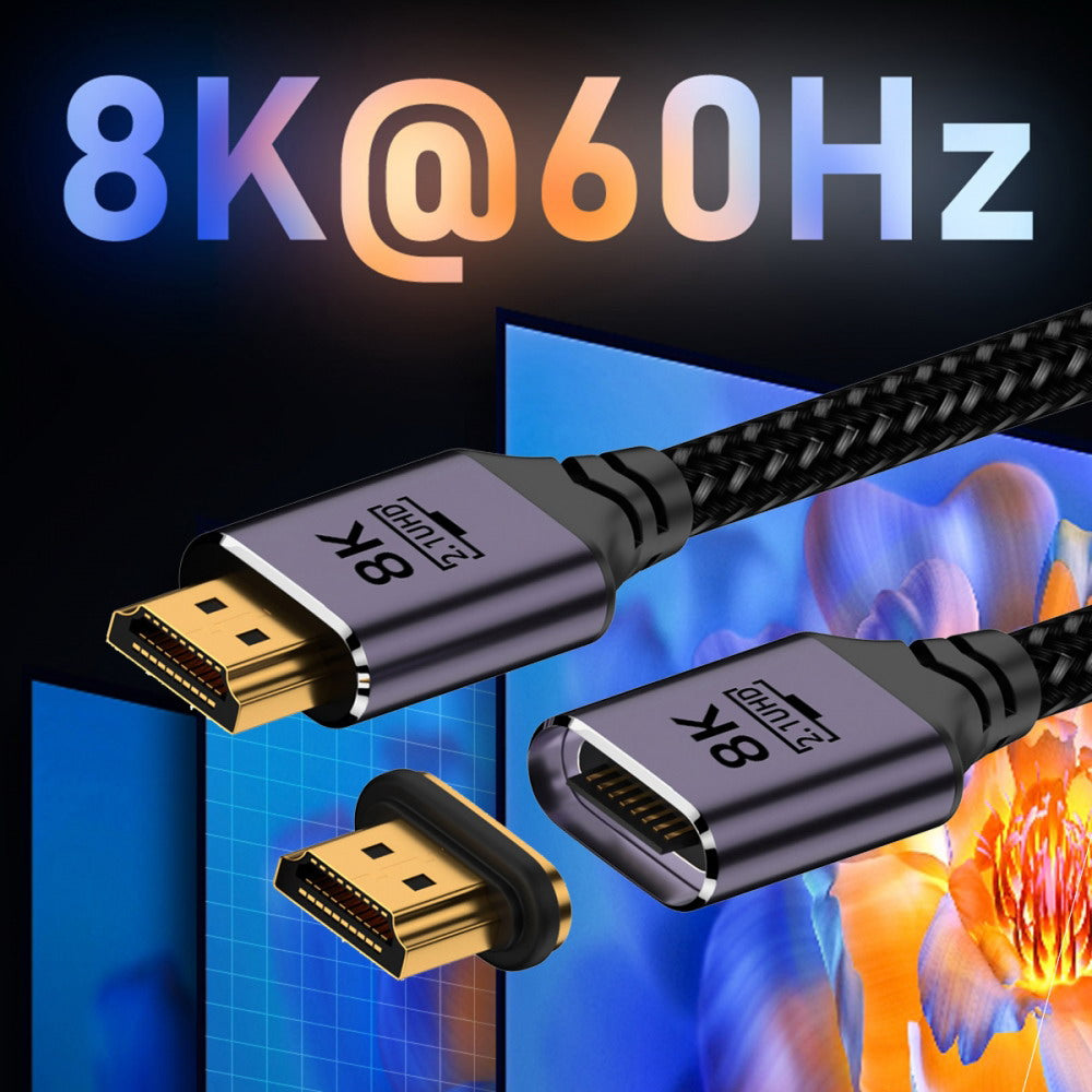 Magnetic Connector 8K Type-A HDMI 2.1 Male to Straight Male Video Cable for Laptop HDTV HD-043