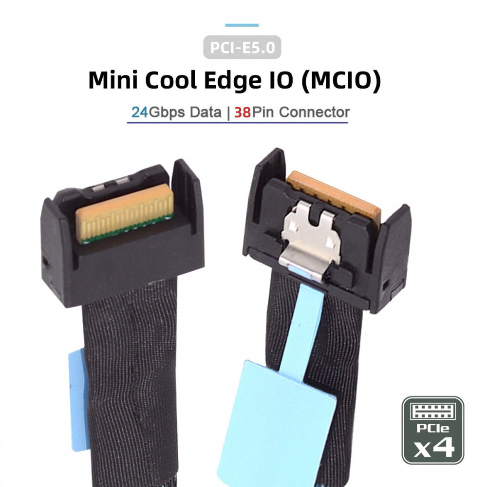 PCI-E 5.0 Mini Cool Edge IO MCIO PCI-E 4i 38Pin Male to MCIO 4i SFF-TA-1016 Extender Cable 50cm SF-079