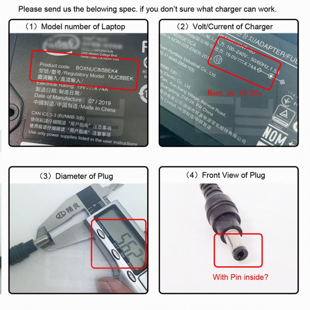 DC Jack 7.9*5.4mm Input to USB-C Type-C Power Plug Charge Adapter for Laptop Phone UC-211-BK-7954MM