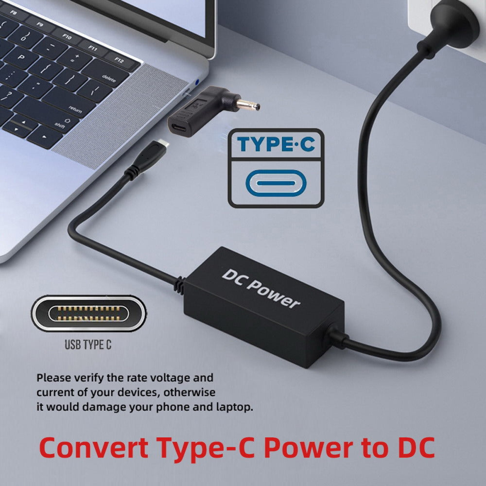 USB 3.1 Type C USB-C to DC 4.5*3.0mm Dell Adapter PD Emulator Trigger 90 Degree Angled UC-112-4530DE