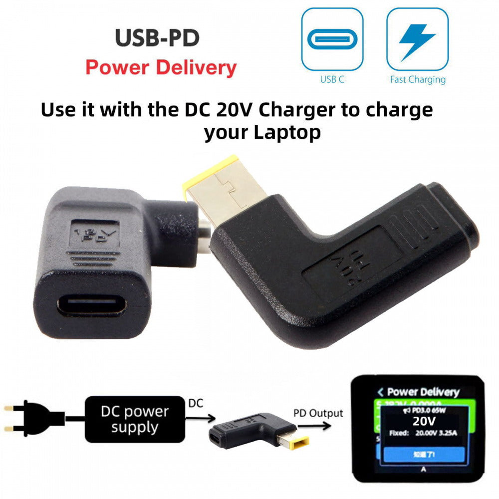 USB 3.1 Type C USB-C to Rectangle 11.0*4.5mm Adapter PD Emulator Trigger for Lenovo ThinkPad X1 Carbon UC-112-1145MM