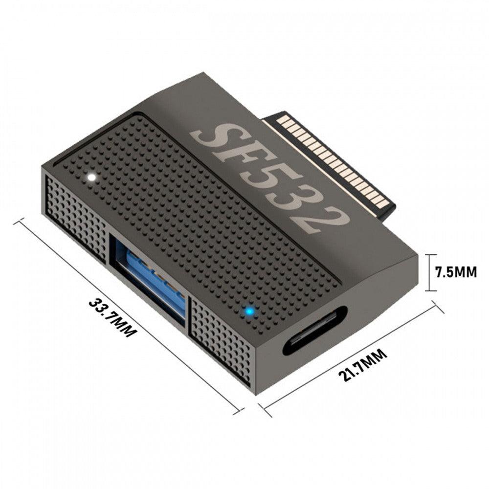 Magnetic to USB3.1 Type-A & 15V Type-C USB-C Data Charge Adapter SF532 for Surface Pro9 Pro8 Pro7 Pro6 Pro X Go Book UC-156-SF532