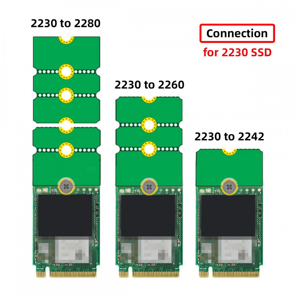 2pcs/lot M2 NGFF NVME M.2 Extended Adapter Card Transfer 2230 2242 2260 2280 Change to Long Size SSD EP-031