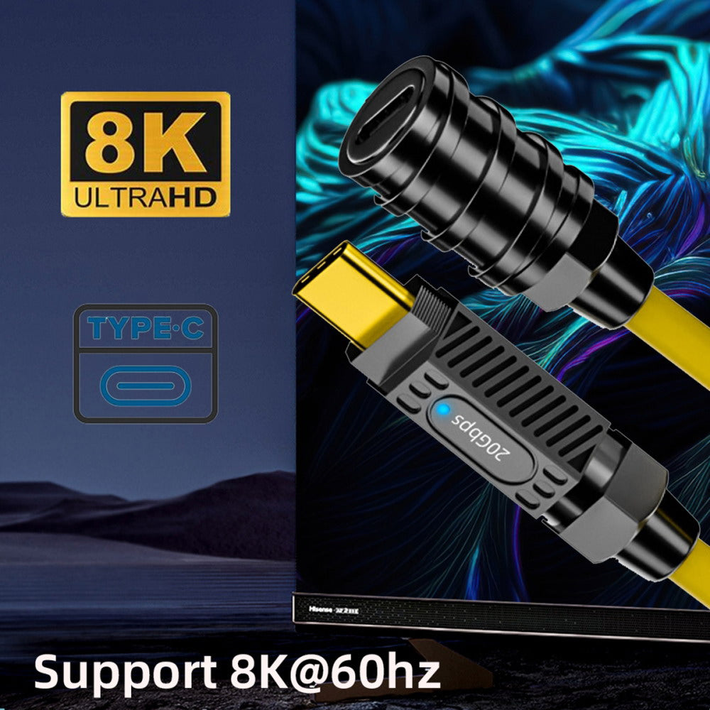 Stretch Coiled USB-C USB4 Cable 20Gbps 140W 8K for Gaming Keyboard Mouse Type-C Male to Female Extension Cable Power & Data UC-164-MF-1.8M