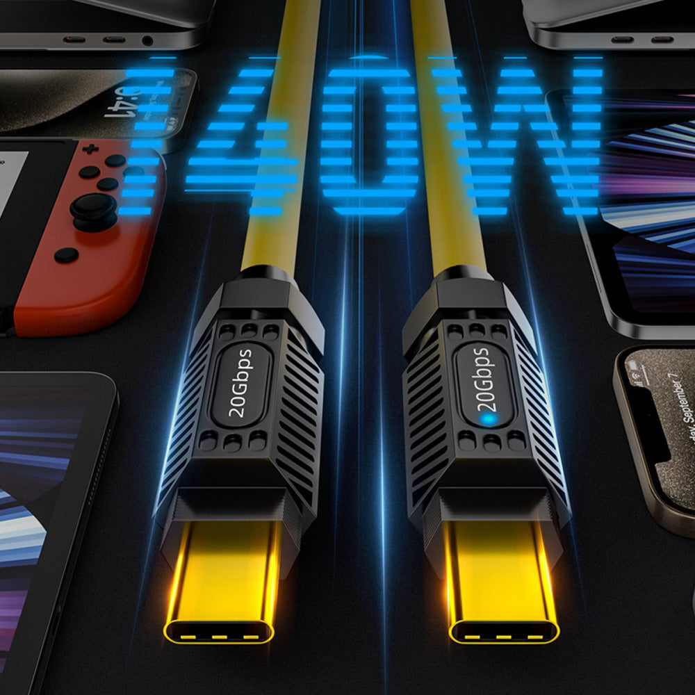 Stretch Coiled USB-C USB4 Cable 20Gbps 140W 8K for Gaming Keyboard Mouse Type-C Male to Male Cable Power & Data UC-164-MM-1.8M