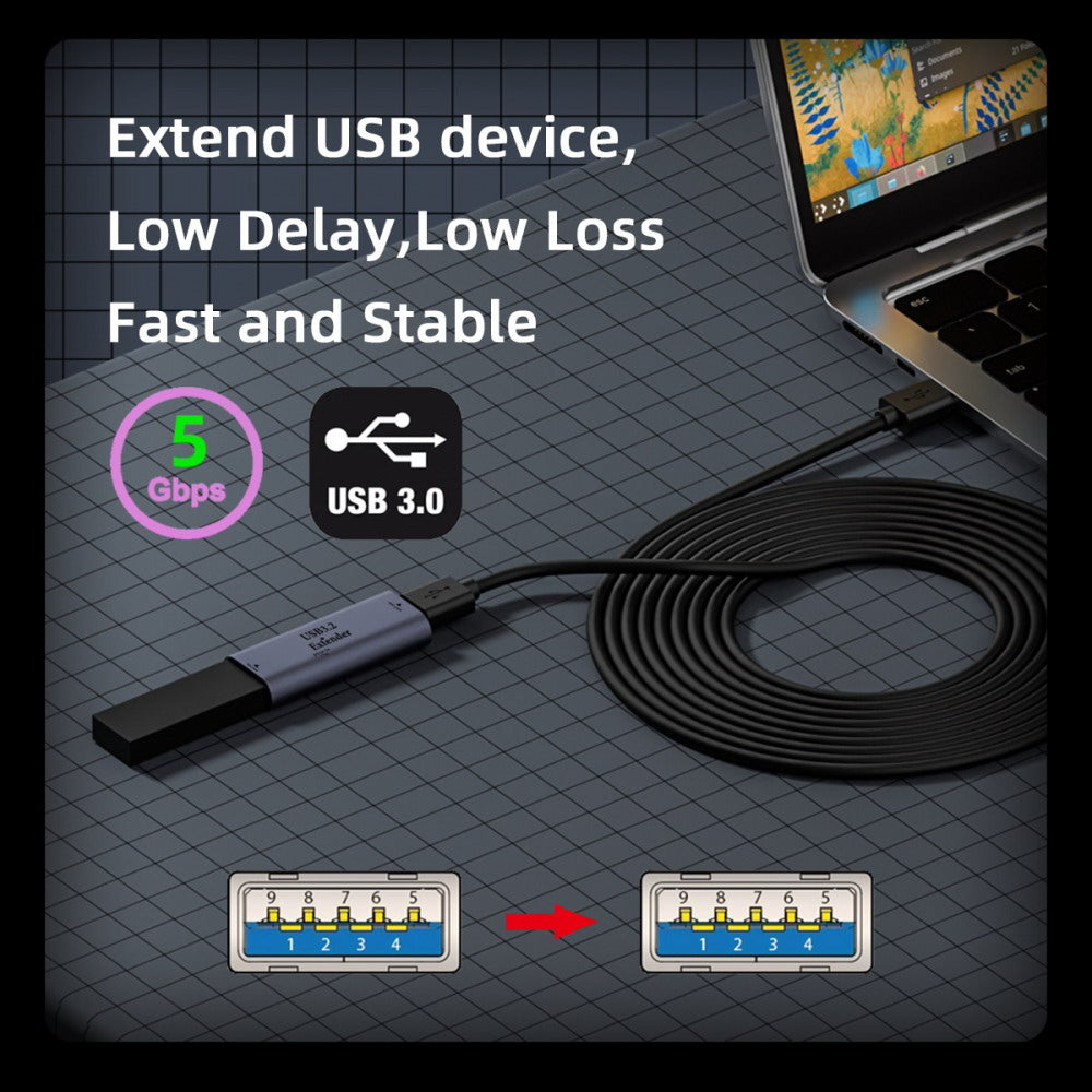 USB 3.0 Active Repeater Adapter Type-A Female to Type-A Female Extender with Chipset for Camera Printer Computer U3-010-AFAF
