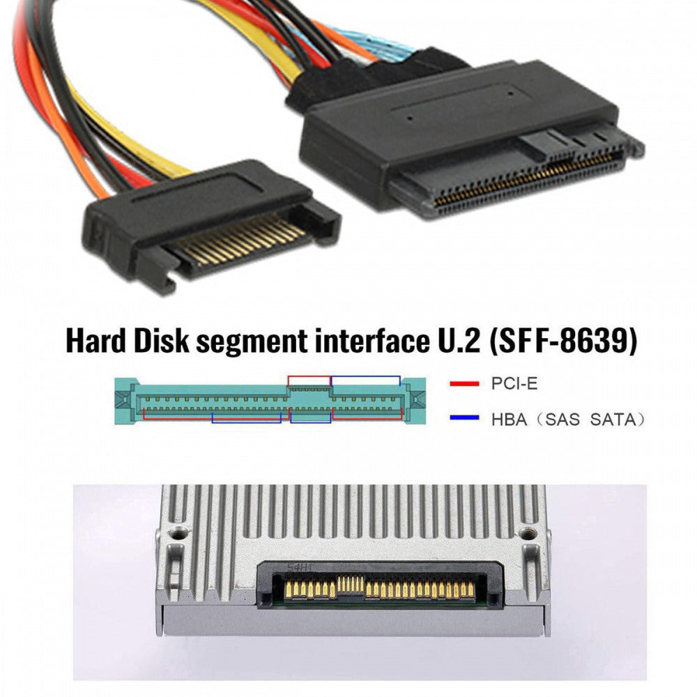 MCIO 4x Mini Cool Edge IO to U.2 SFF-8639 NVME PCIe PCI-Express Cable for Mainboard SSD SF-081