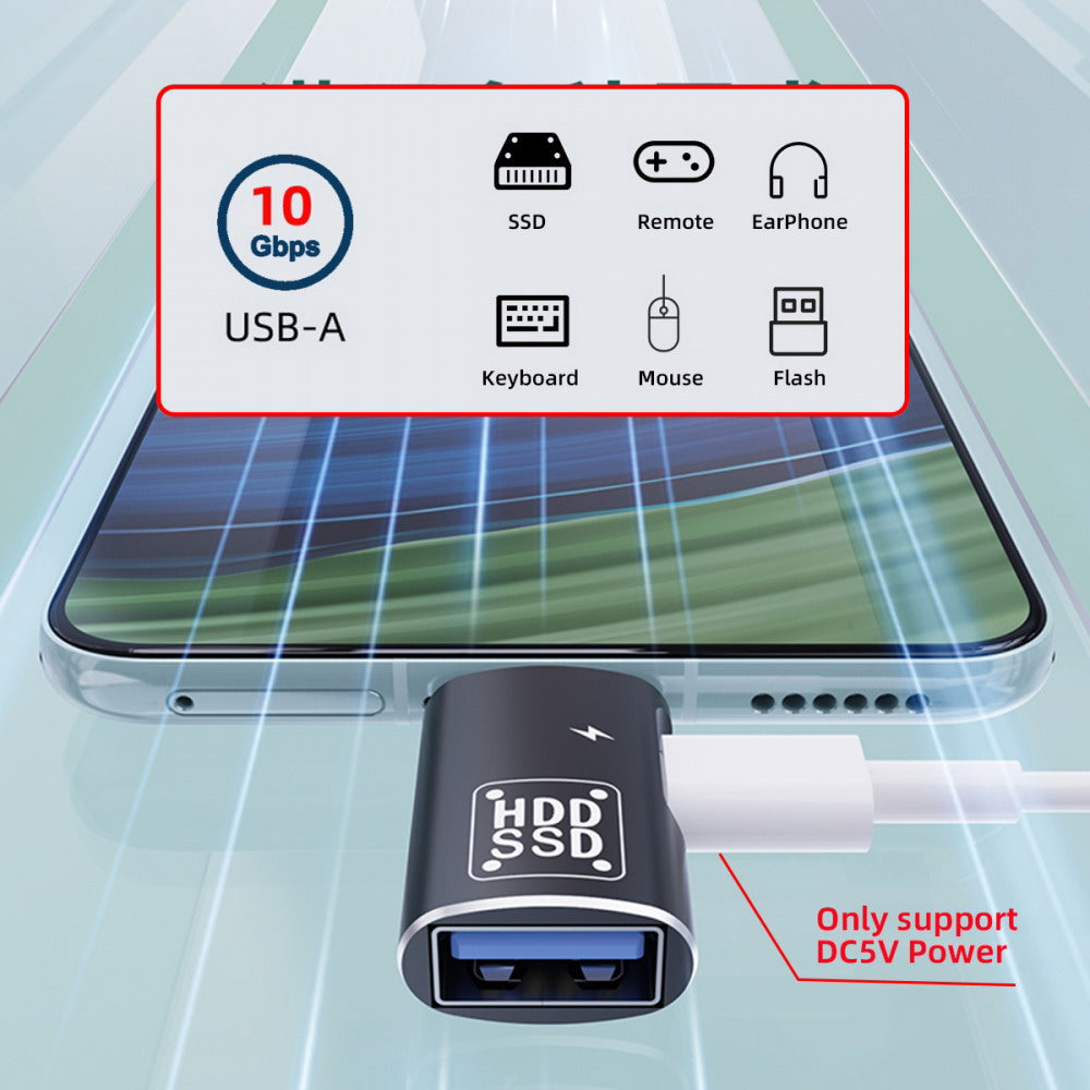 10Gbps USB-C Type-C to USB 3.0 Female OTG & DC 5V Power Adapter for Tablet Phone UC-035-AC