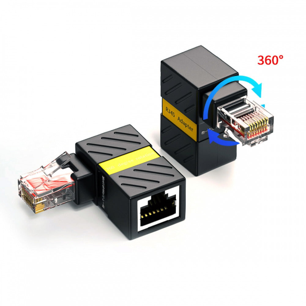 CAT6 UTP Male to Female 360 Degree Angled Rotating Adapter RJ45 8P8C 1000Mbps for Lan Ethernet Network UT-022