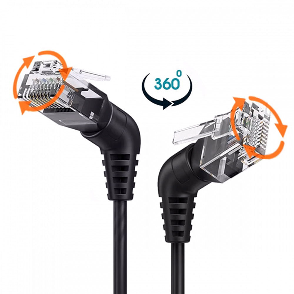 CAT6 UTP Male to Male 360 Degree Angled Rotating Cable RJ45 8P8C 1000Mbps for Lan Ethernet Network UT-023